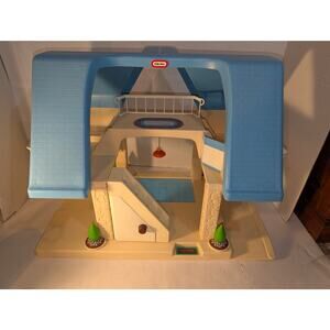 Vintage Little Tikes Blue Roof Dollhouse Rare